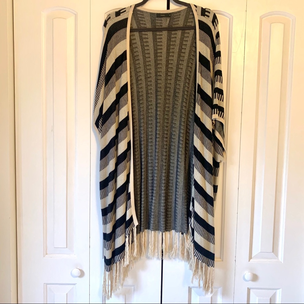EUC THML Patterned Fringe Poncho